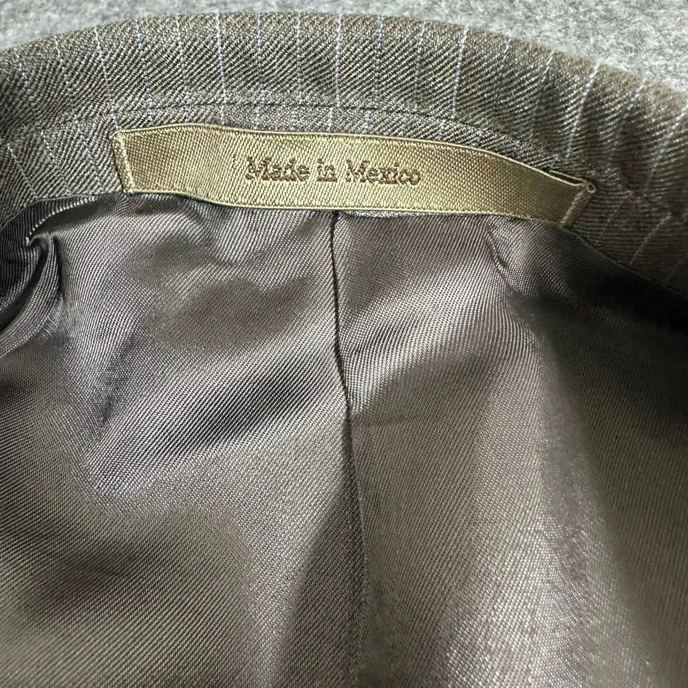 Gritti Ermenegildo Zegna Mens 56R Wool Pinstripe 3-Button‎ Blazer Brown